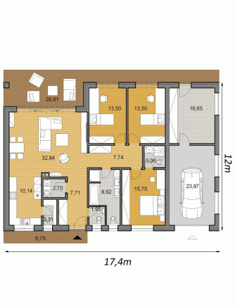 projekt domu EKO120 s garáží projekt domu EKO120 s garáží